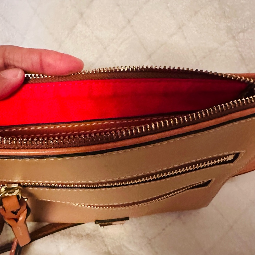 SOLD!!!!Dooney & Bourke Brown Crossbody Bag with Zipper Accents-SOLD!!!! - Picture 7 of 8